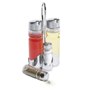 Kit Galheteiro Vidro C/ Suporte em Plástico Hauskraft