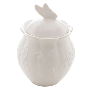 Açucareiro Butterfly 9,5x13,5cm em Porcelana Super White Lyor