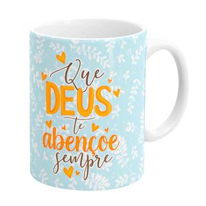 Caneca Deus 300ml em Porcelana Sude Presentes
