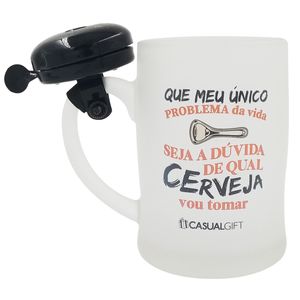 Caneca Campainha Cerveja 400ml em Vidro 3B Comércio
