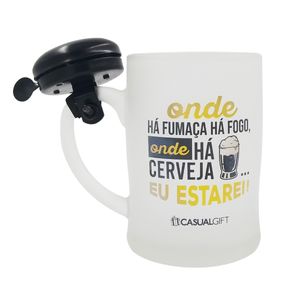 Caneca Campainha Cerveja 400ml em Vidro 3B Comércio