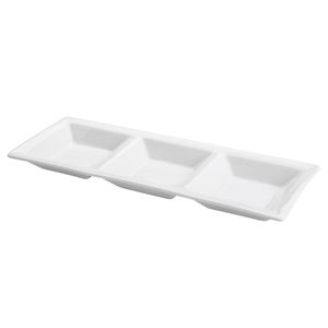 Petisqueira C/ 3 Divisórias de Porcelana 30x11x2cm Rojemac