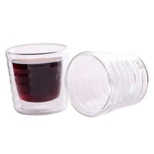 Conjunto de Copo 2 Peças  80ml em Vidro Parede Dupla Rio de Ouro