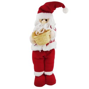 Papai Noel C/ Cesto de Palha 43cm em Poliéster Rio de Ouro