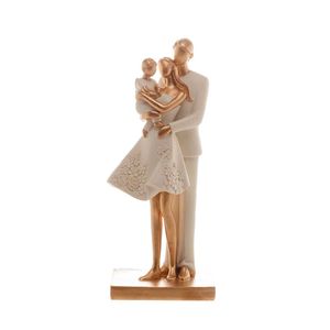 Família Decorativa 9x7x20cm em Resina Gold Rojemac