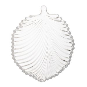 Prato Folha Decorativo 21x17cm em Vidro Lyor
