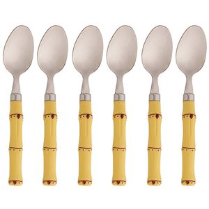 Jogo de Colher de Inox C/ Cabo de Plástico 6 Peças 18cm Lyor