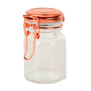 Pote Hermético C/ Tampa Rose Gold em Vidro Lyor