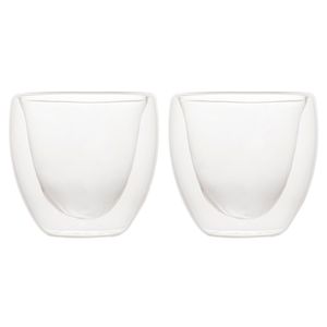 Jogo de Copos Coração 2 Peças 80ml em Vidro Parede Dupla Lyor