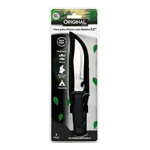 Faca P/ Pesca C/ Bainha 5,5 Polegadas em Aço Inox Original Line