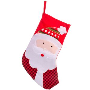 Meia Papai Noel Decorativo Tema: Natal 27x42cm em Feltro Fartex