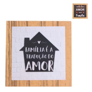 Caixa Organizadora Tema: Família 4,5x18,5x18,5cm  em MDF Estampas Sortidas Conecta Laser