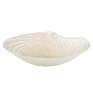 Centro de Mesa Concha Decorativo 40x10cm em Vidro Perolado Rojemac