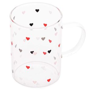 Caneca Corações 125ml em Vidro