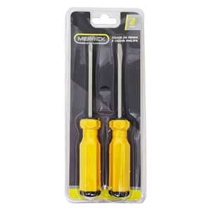 Kit Chave de Fenda 15cm 2 Peças em Metal Merrick