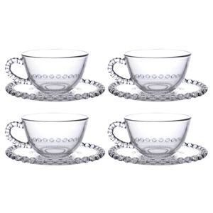 Jogo de Xícaras Diamante 200ml 8 Peças em Cristal Fullfit
