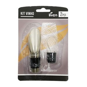 Kit Vinho 2 Peças em Metal Livon