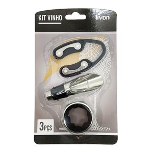 Kit Vinho 3 Peças em Metal Livon