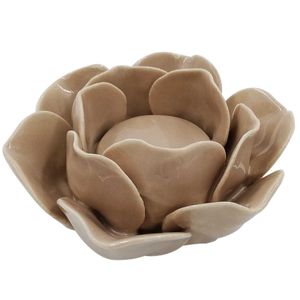 Castiçal Decorativo Flor 10,5x5cm em Porcelana Multiart