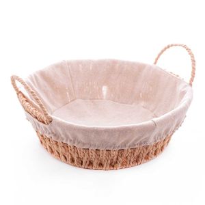 Cesta Redonda C/ Alça + Forro 24cm em Tecido Rojemac