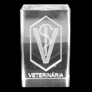 Cubo Profissão Decorativo Veterinária 5x8cm em Vidro Forbees