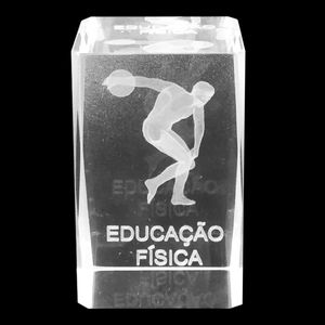 Cubo Profissão Decorativo Educação Física 5x8cm em Vidro Forbees