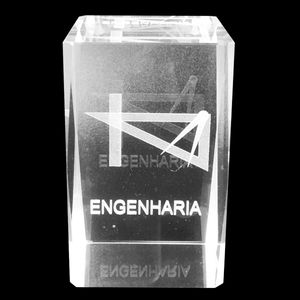 Cubo Profissão Decorativo Engenharia 5x8cm em Vidro Forbees