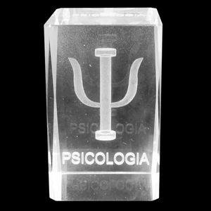 Cubo Profissão Decorativo Psicologia 5x8cm em Vidro Forbees