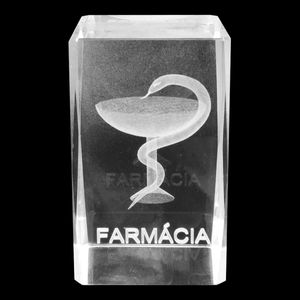 Cubo Profissão Decorativo Farmácia 5x8cm em Vidro Forbees