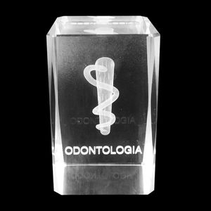 Cubo Profissão Decorativo Odontologia 5x8cm em Vidro Forbees