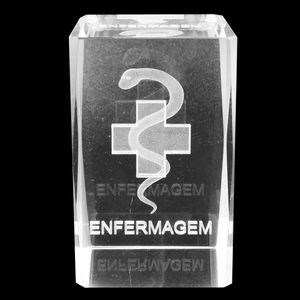 Cubo Profissão Decorativo Enfermagem 5x8cm em Vidro Forbees