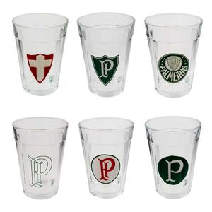 Jogo de Copos Palmeiras 190ml 6 Peças em Vidro ALLMIX