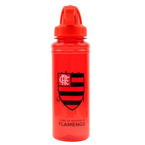 Garrafa de plástico com canudo time flamengo 700ml sortido Mileno com