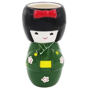 Vaso Boneca Japonesa Decorativo 13cm em Cerâmica Interponte