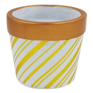 Vaso Cachepot Decorativo 9x8cm em Cerâmica Inter Ponte
