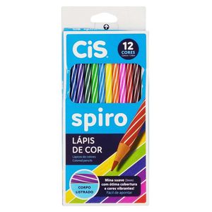 Jogo de Lápis de Cor Spiro 12 Cores em Madeira Sertic