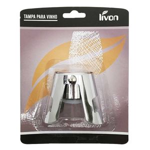 Tampa P/ Garrafa de Vinho 5,5x5cm em Aço Inox Livon
