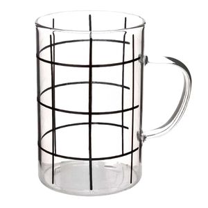 Caneca Quadriculado 280ml em Vidro Lyor