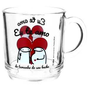 Caneca Flork C/ Frase 300ml em Vidro ALLMIX