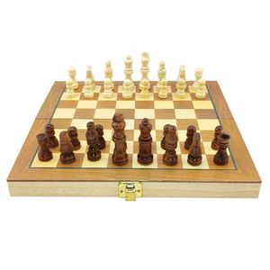 Jogo de Xadrez/Dama 29cm em Madeira Coday