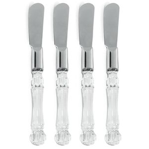 Espátulas P/ Manteiga/ Patê 4 Peças em Inox C/ Suporte em Plástico Transparente   Casita
