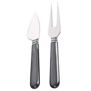 Conjunto P/ Queijo Preto Perolado 2 Peças em Aço Inox Hauskraft