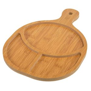 Petisqueira Oval 3 Divisórias 24x34cm em Bambu Imporiente