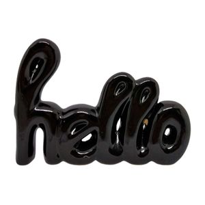 Palavra Hello Decorativa 13x9cm em Cerâmica Interponte