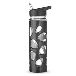 Garrafa de Plástico C/ Tampa e Canudo no Bico Preto 650ml Livon