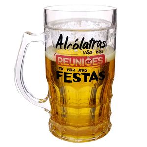 Caneca Chopp Congelável Eu vou nas Festas 450ml em Acrílico Dayimport