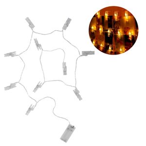 Cordão Luminoso C/ Pregador P/ Fotos LED 2M em Plástico Amigold