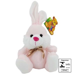 Coelho C/ Laço 17cm em Pelúcia Fizzy