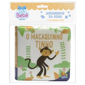 Livro de Banho Amiguinhos da Água O Macaquinho Tinho em Plástico Todo Livro
