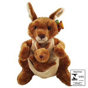 Canguru de Pelúcia 30cm em Poliéster Fizzy